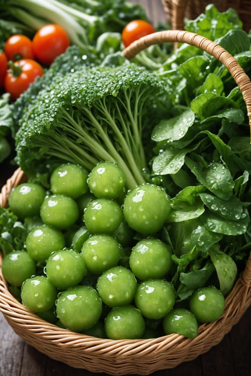 农产品健康篮子 新鲜蔬菜的视觉盛宴